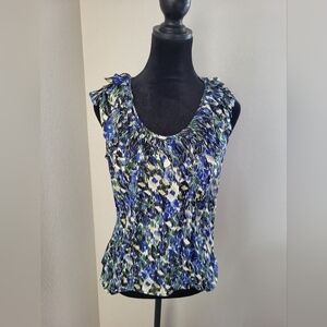 Chadwicks Sleeveless Blue and Green Summer Top Women's Size 4